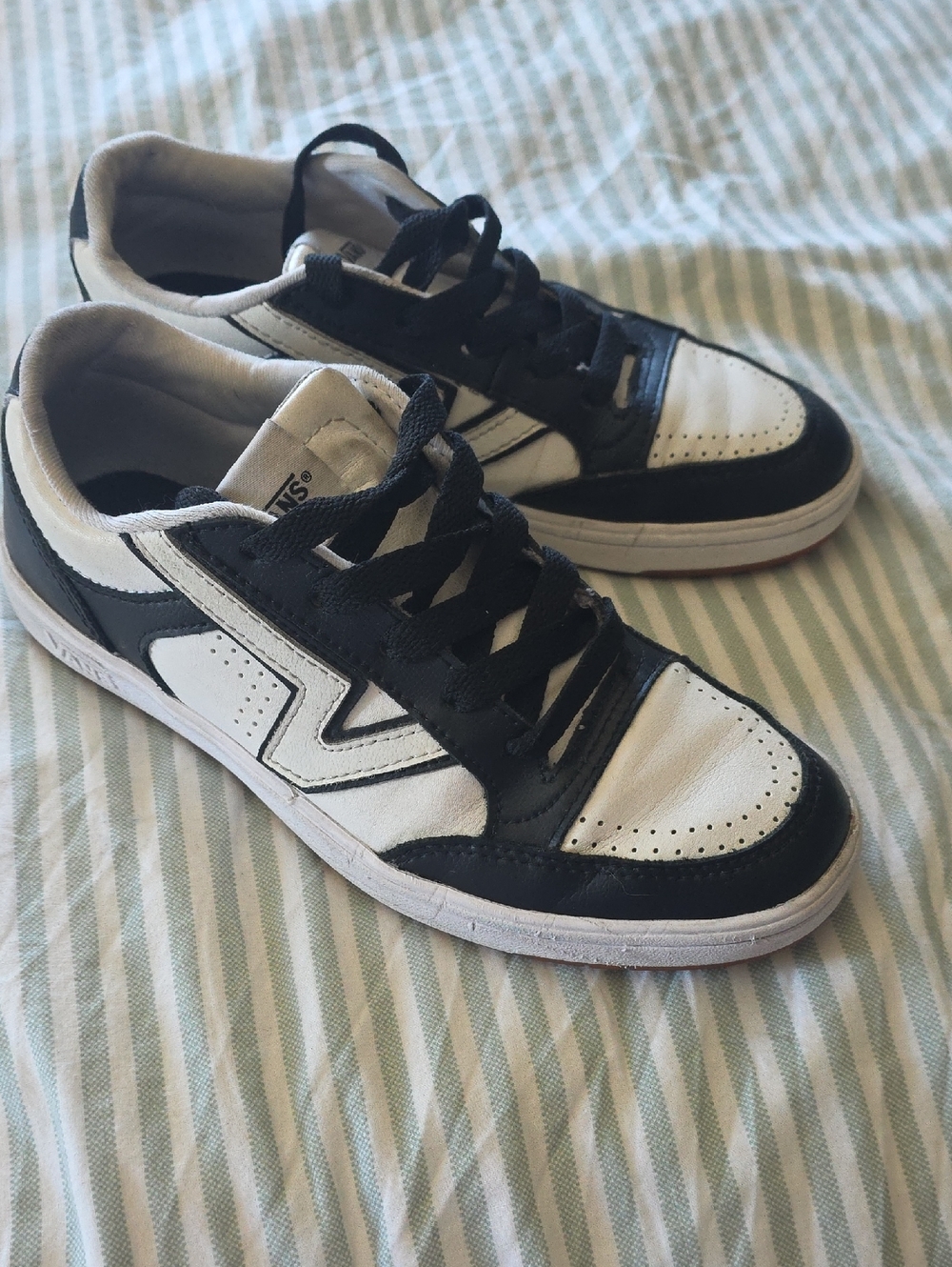 Vans Black and White Low-Top Skate Sneakers
